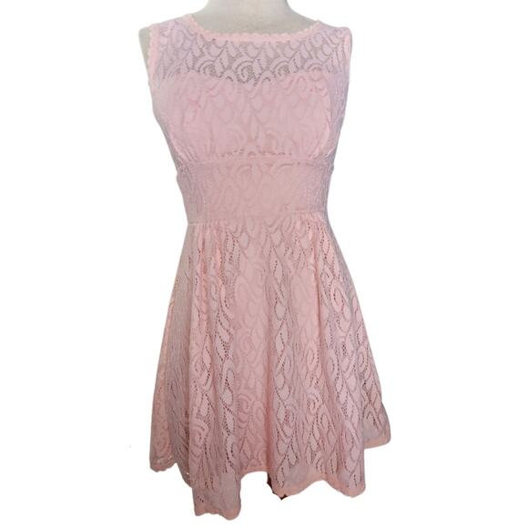 B Darlin Pink Lace Mini Cocktail Dress Size 1 - Picture 1 of 3